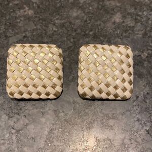 Vintage Woven Leather Earrings